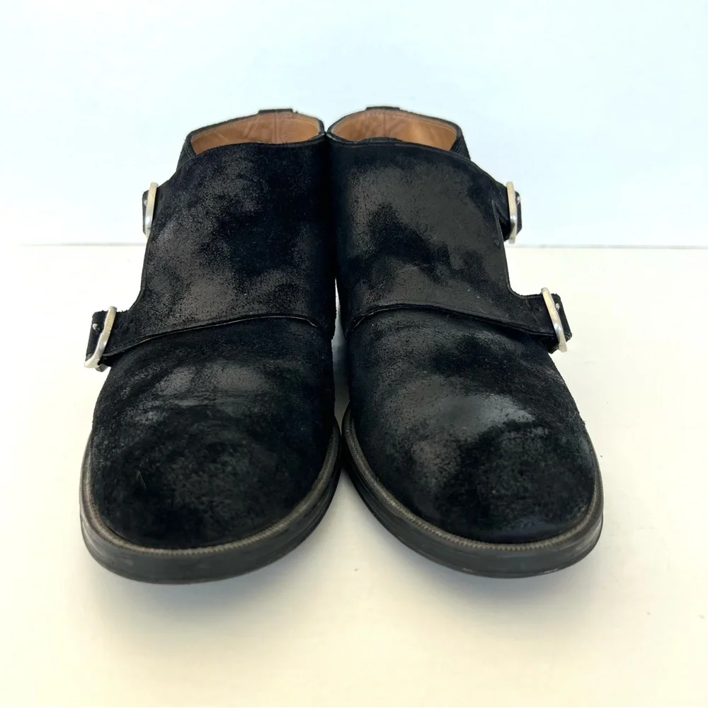 JIMMY CHOO Men Black Double Monk Strap Waxed Suede Leather Chukka Boots Sz 42 - Picture 4 of 16